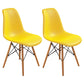 Contemporary Modern Wood Indoor-Outdoor Side Chair Solid Back Chair Yellow Set of 2 Clearhalo ' kitchen&dining_furn' 'Dining Chairs' 'Dining Tables & Seating' 'dining_chair' 'Furniture' 'furniture_dining_chair' 'Kitchen & Dining Furniture' 'kitchen' 4457868
