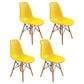 Contemporary Modern Wood Indoor-Outdoor Side Chair Solid Back Chair Yellow Set of 4 Clearhalo ' kitchen&dining_furn' 'Dining Chairs' 'Dining Tables & Seating' 'dining_chair' 'Furniture' 'furniture_dining_chair' 'Kitchen & Dining Furniture' 'kitchen' 4457869