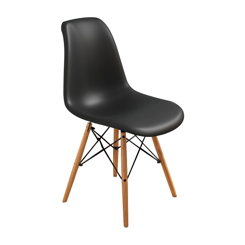 Contemporary Modern Wood Indoor-Outdoor Side Chair Solid Back Chair Black 1 Piece Clearhalo ' kitchen&dining_furn' 'Dining Chairs' 'Dining Tables & Seating' 'dining_chair' 'Furniture' 'furniture_dining_chair' 'Kitchen & Dining Furniture' 'kitchen' 4457870
