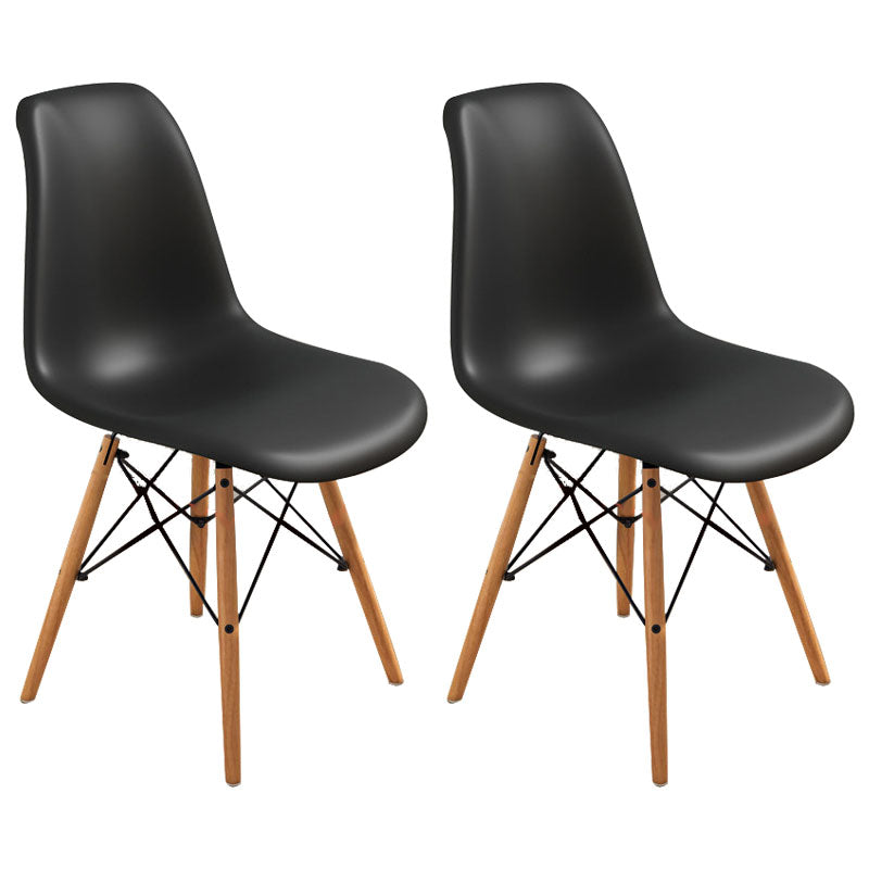 Contemporary Modern Wood Indoor-Outdoor Side Chair Solid Back Chair Black Set of 2 Clearhalo ' kitchen&dining_furn' 'Dining Chairs' 'Dining Tables & Seating' 'dining_chair' 'Furniture' 'furniture_dining_chair' 'Kitchen & Dining Furniture' 'kitchen' 4457871
