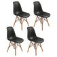 Contemporary Modern Wood Indoor-Outdoor Side Chair Solid Back Chair Black Set of 4 Clearhalo ' kitchen&dining_furn' 'Dining Chairs' 'Dining Tables & Seating' 'dining_chair' 'Furniture' 'furniture_dining_chair' 'Kitchen & Dining Furniture' 'kitchen' 4457872