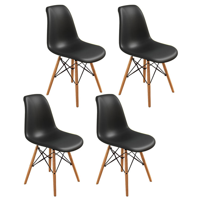 Contemporary Modern Wood Indoor-Outdoor Side Chair Solid Back Chair Black Set of 4 Clearhalo ' kitchen&dining_furn' 'Dining Chairs' 'Dining Tables & Seating' 'dining_chair' 'Furniture' 'furniture_dining_chair' 'Kitchen & Dining Furniture' 'kitchen' 4457872