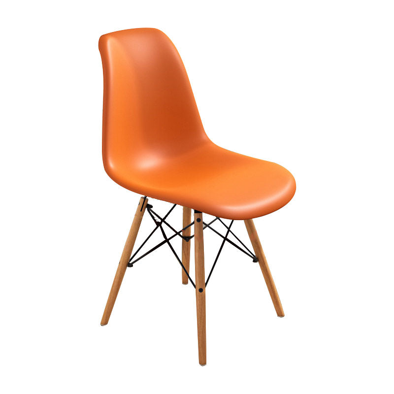 Contemporary Modern Wood Indoor-Outdoor Side Chair Solid Back Chair Orange 1 Piece Clearhalo ' kitchen&dining_furn' 'Dining Chairs' 'Dining Tables & Seating' 'dining_chair' 'Furniture' 'furniture_dining_chair' 'Kitchen & Dining Furniture' 'kitchen' 4457873