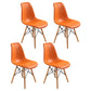 Contemporary Modern Wood Indoor-Outdoor Side Chair Solid Back Chair Orange Set of 4 Clearhalo ' kitchen&dining_furn' 'Dining Chairs' 'Dining Tables & Seating' 'dining_chair' 'Furniture' 'furniture_dining_chair' 'Kitchen & Dining Furniture' 'kitchen' 4457875