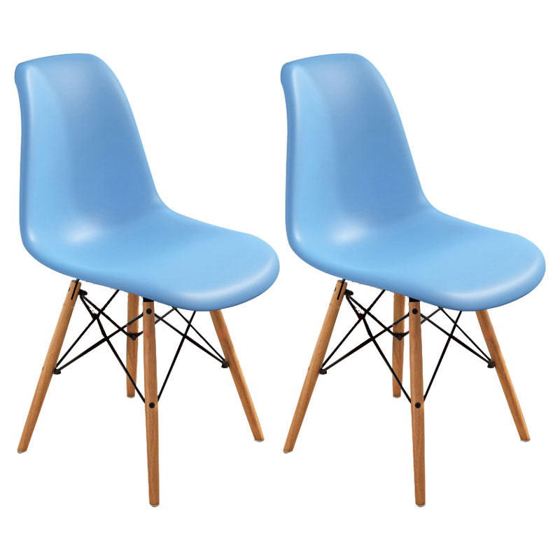 Contemporary Modern Wood Indoor-Outdoor Side Chair Solid Back Chair Blue Set of 2 Clearhalo ' kitchen&dining_furn' 'Dining Chairs' 'Dining Tables & Seating' 'dining_chair' 'Furniture' 'furniture_dining_chair' 'Kitchen & Dining Furniture' 'kitchen' 4457877