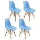 Contemporary Modern Wood Indoor-Outdoor Side Chair Solid Back Chair Blue Set of 4 Clearhalo ' kitchen&dining_furn' 'Dining Chairs' 'Dining Tables & Seating' 'dining_chair' 'Furniture' 'furniture_dining_chair' 'Kitchen & Dining Furniture' 'kitchen' 4457878