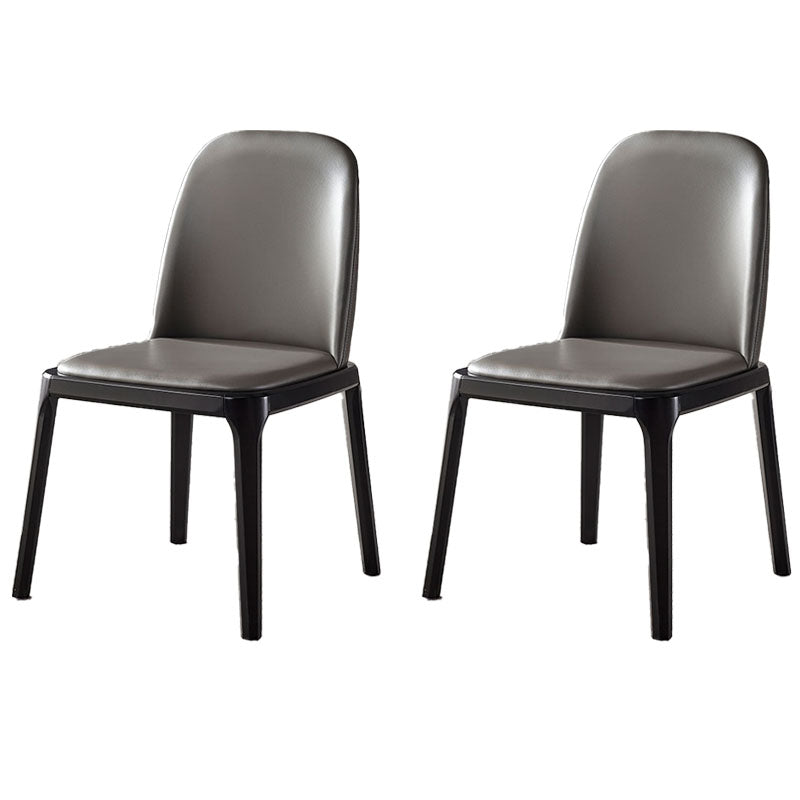 Contemporary Style Wooden Dining Chairs Kitchen Dining Armless Side Chair Dark Gray 2 Piece Set Clearhalo ' kitchen&dining_furn' 'Dining Chairs' 'Dining Tables & Seating' 'dining_chair' 'furn' 'furn_dining_chair' 'Furniture' 'furniture_dining_chair' 'Kitchen & Dining Furniture' 'kitchen' 4457884