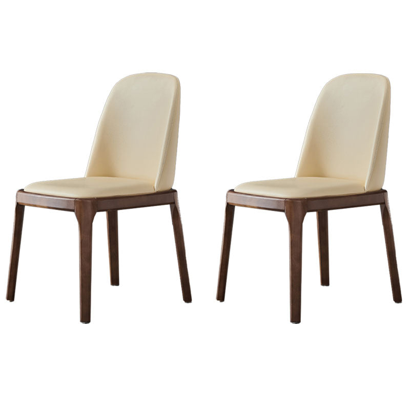 Contemporary Style Wooden Dining Chairs Kitchen Dining Armless Side Chair Beige 2 Piece Set Clearhalo ' kitchen&dining_furn' 'Dining Chairs' 'Dining Tables & Seating' 'dining_chair' 'furn' 'furn_dining_chair' 'Furniture' 'furniture_dining_chair' 'Kitchen & Dining Furniture' 'kitchen' 4457887