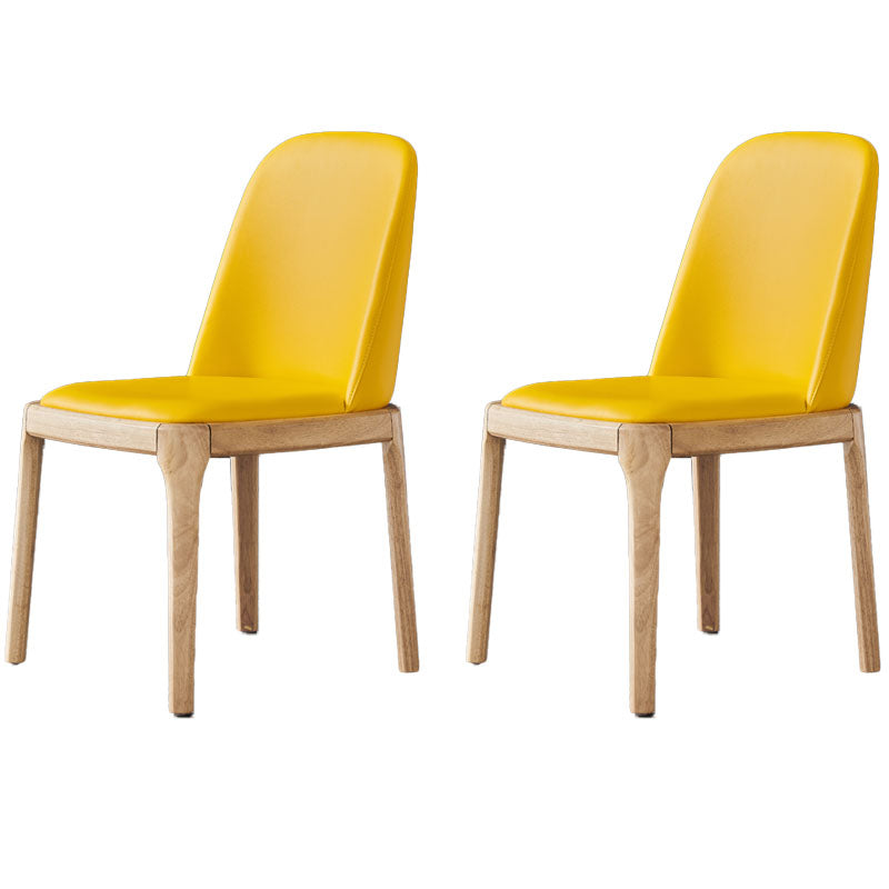 Contemporary Style Wooden Dining Chairs Kitchen Dining Armless Side Chair Yellow 2 Piece Set Clearhalo ' kitchen&dining_furn' 'Dining Chairs' 'Dining Tables & Seating' 'dining_chair' 'furn' 'furn_dining_chair' 'Furniture' 'furniture_dining_chair' 'Kitchen & Dining Furniture' 'kitchen' 4457896