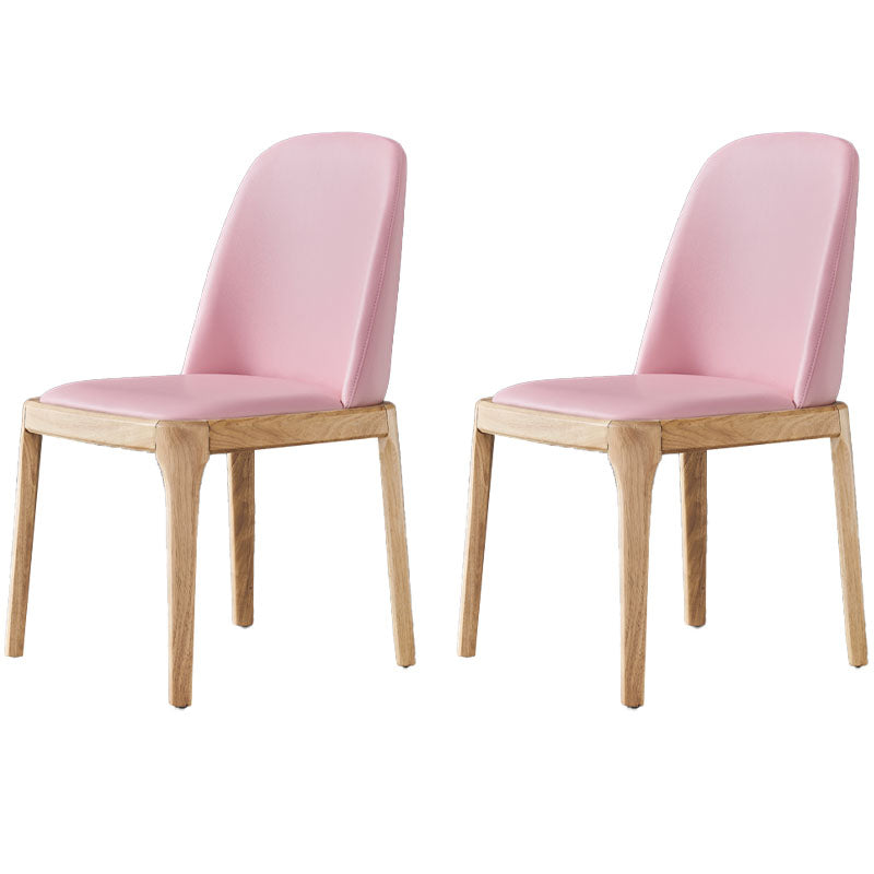 Contemporary Style Wooden Dining Chairs Kitchen Dining Armless Side Chair Pink 2 Piece Set Clearhalo ' kitchen&dining_furn' 'Dining Chairs' 'Dining Tables & Seating' 'dining_chair' 'furn' 'furn_dining_chair' 'Furniture' 'furniture_dining_chair' 'Kitchen & Dining Furniture' 'kitchen' 4457897