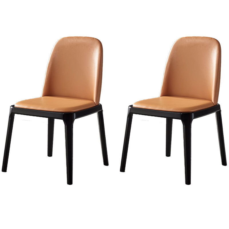 Contemporary Style Wooden Dining Chairs Kitchen Dining Armless Side Chair Orange 2 Piece Set Clearhalo ' kitchen&dining_furn' 'Dining Chairs' 'Dining Tables & Seating' 'dining_chair' 'furn' 'furn_dining_chair' 'Furniture' 'furniture_dining_chair' 'Kitchen & Dining Furniture' 'kitchen' 4457898