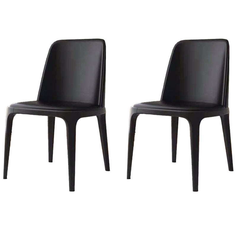 Contemporary Style Wooden Dining Chairs Kitchen Dining Armless Side Chair Black 2 Piece Set Clearhalo ' kitchen&dining_furn' 'Dining Chairs' 'Dining Tables & Seating' 'dining_chair' 'furn' 'furn_dining_chair' 'Furniture' 'furniture_dining_chair' 'Kitchen & Dining Furniture' 'kitchen' 4457900