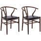 Contemporary Upholstered Home Arm Chair Wishbone Natural Dining Chair Walnut 2 Piece Set Clearhalo ' kitchen&dining_furn' 'Dining Chairs' 'Dining Tables & Seating' 'dining_chair' 'furn' 'furn_dining_chair' 'Furniture' 'furniture_dining_chair' 'Kitchen & Dining Furniture' 'kitchen' 4457907