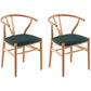 Contemporary Upholstered Home Arm Chair Wishbone Natural Dining Chair Blackish Green 2 Piece Set Clearhalo ' kitchen&dining_furn' 'Dining Chairs' 'Dining Tables & Seating' 'dining_chair' 'furn' 'furn_dining_chair' 'Furniture' 'furniture_dining_chair' 'Kitchen & Dining Furniture' 'kitchen' 4457911