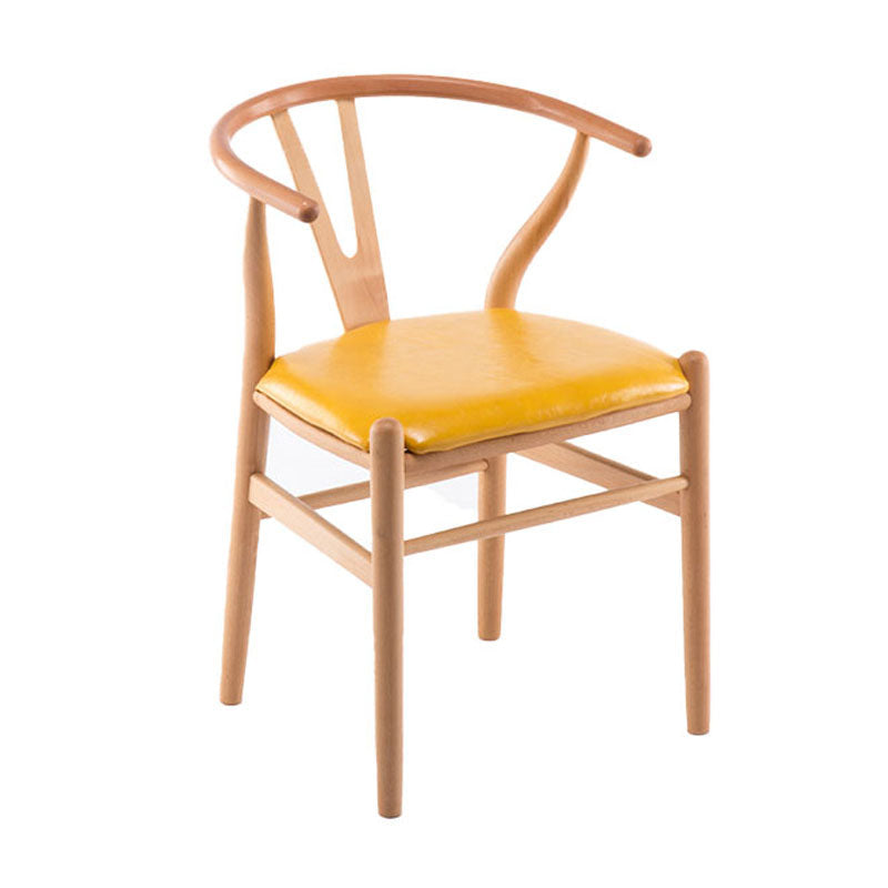 Contemporary Upholstered Home Arm Chair Wishbone Natural Dining Chair Clearhalo ' kitchen&dining_furn' 'Dining Chairs' 'Dining Tables & Seating' 'dining_chair' 'furn' 'furn_dining_chair' 'Furniture' 'furniture_dining_chair' 'Kitchen & Dining Furniture' 'kitchen' 4457912