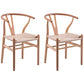 Contemporary Upholstered Home Arm Chair Wishbone Natural Dining Chair Natural Wood Almond 2 Piece Set Clearhalo ' kitchen&dining_furn' 'Dining Chairs' 'Dining Tables & Seating' 'dining_chair' 'furn' 'furn_dining_chair' 'Furniture' 'furniture_dining_chair' 'Kitchen & Dining Furniture' 'kitchen' 4457914