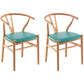 Contemporary Upholstered Home Arm Chair Wishbone Natural Dining Chair Aqua 2 Piece Set Clearhalo ' kitchen&dining_furn' 'Dining Chairs' 'Dining Tables & Seating' 'dining_chair' 'furn' 'furn_dining_chair' 'Furniture' 'furniture_dining_chair' 'Kitchen & Dining Furniture' 'kitchen' 4457918