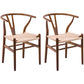 Contemporary Upholstered Home Arm Chair Wishbone Natural Dining Chair Brown 2 Piece Set Clearhalo ' kitchen&dining_furn' 'Dining Chairs' 'Dining Tables & Seating' 'dining_chair' 'furn' 'furn_dining_chair' 'Furniture' 'furniture_dining_chair' 'Kitchen & Dining Furniture' 'kitchen' 4457922