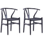 Contemporary Upholstered Home Arm Chair Wishbone Natural Dining Chair Black 2 Piece Set Clearhalo ' kitchen&dining_furn' 'Dining Chairs' 'Dining Tables & Seating' 'dining_chair' 'furn' 'furn_dining_chair' 'Furniture' 'furniture_dining_chair' 'Kitchen & Dining Furniture' 'kitchen' 4457923