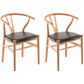Contemporary Upholstered Home Arm Chair Wishbone Natural Dining Chair Coffee 2 Piece Set Clearhalo ' kitchen&dining_furn' 'Dining Chairs' 'Dining Tables & Seating' 'dining_chair' 'furn' 'furn_dining_chair' 'Furniture' 'furniture_dining_chair' 'Kitchen & Dining Furniture' 'kitchen' 4457924