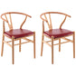 Contemporary Upholstered Home Arm Chair Wishbone Natural Dining Chair Red 2 Piece Set Clearhalo ' kitchen&dining_furn' 'Dining Chairs' 'Dining Tables & Seating' 'dining_chair' 'furn' 'furn_dining_chair' 'Furniture' 'furniture_dining_chair' 'Kitchen & Dining Furniture' 'kitchen' 4457925