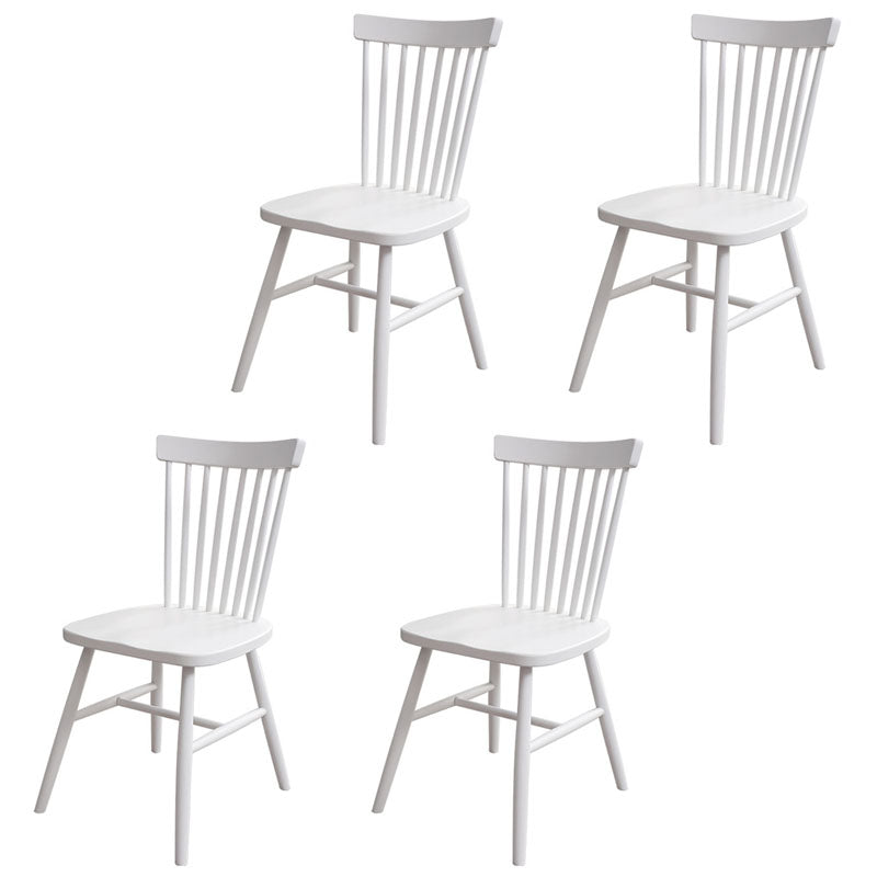 Scandinavian Wood Indoor-Outdoor Room Chair Windsor Back Side Chair White Set of 4 Clearhalo ' kitchen&dining_furn' 'Dining Chairs' 'Dining Tables & Seating' 'dining_chair' 'Furniture' 'furniture_dining_chair' 'Kitchen & Dining Furniture' 'kitchen' 4457934