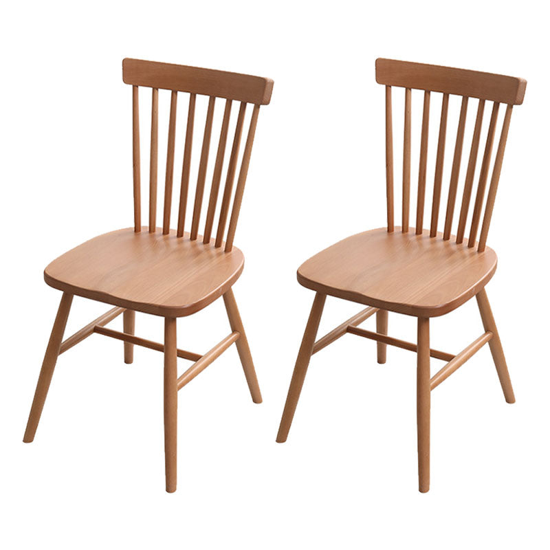 Scandinavian Wood Indoor-Outdoor Room Chair Windsor Back Side Chair Wood Set of 2 Clearhalo ' kitchen&dining_furn' 'Dining Chairs' 'Dining Tables & Seating' 'dining_chair' 'Furniture' 'furniture_dining_chair' 'Kitchen & Dining Furniture' 'kitchen' 4457944