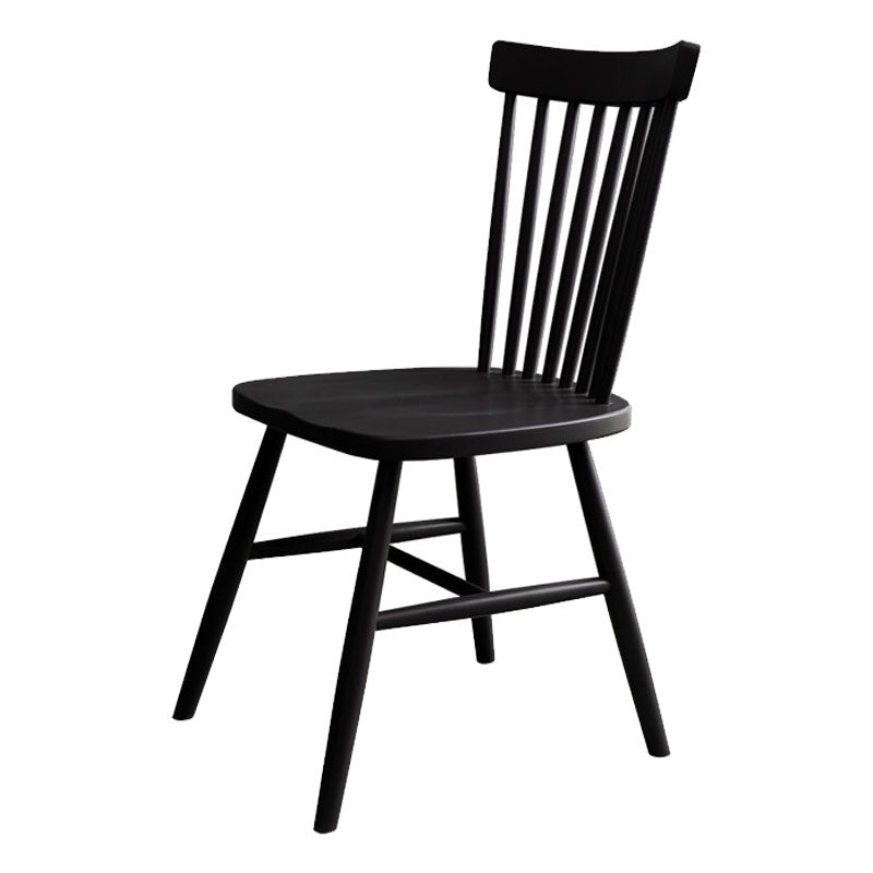 Scandinavian Wood Indoor-Outdoor Room Chair Windsor Back Side Chair Black 1 Piece Clearhalo ' kitchen&dining_furn' 'Dining Chairs' 'Dining Tables & Seating' 'dining_chair' 'Furniture' 'furniture_dining_chair' 'Kitchen & Dining Furniture' 'kitchen' 4457948