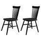 Scandinavian Wood Indoor-Outdoor Room Chair Windsor Back Side Chair Black Set of 2 Clearhalo ' kitchen&dining_furn' 'Dining Chairs' 'Dining Tables & Seating' 'dining_chair' 'Furniture' 'furniture_dining_chair' 'Kitchen & Dining Furniture' 'kitchen' 4457949
