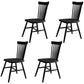 Scandinavian Wood Indoor-Outdoor Room Chair Windsor Back Side Chair Black Set of 4 Clearhalo ' kitchen&dining_furn' 'Dining Chairs' 'Dining Tables & Seating' 'dining_chair' 'Furniture' 'furniture_dining_chair' 'Kitchen & Dining Furniture' 'kitchen' 4457952
