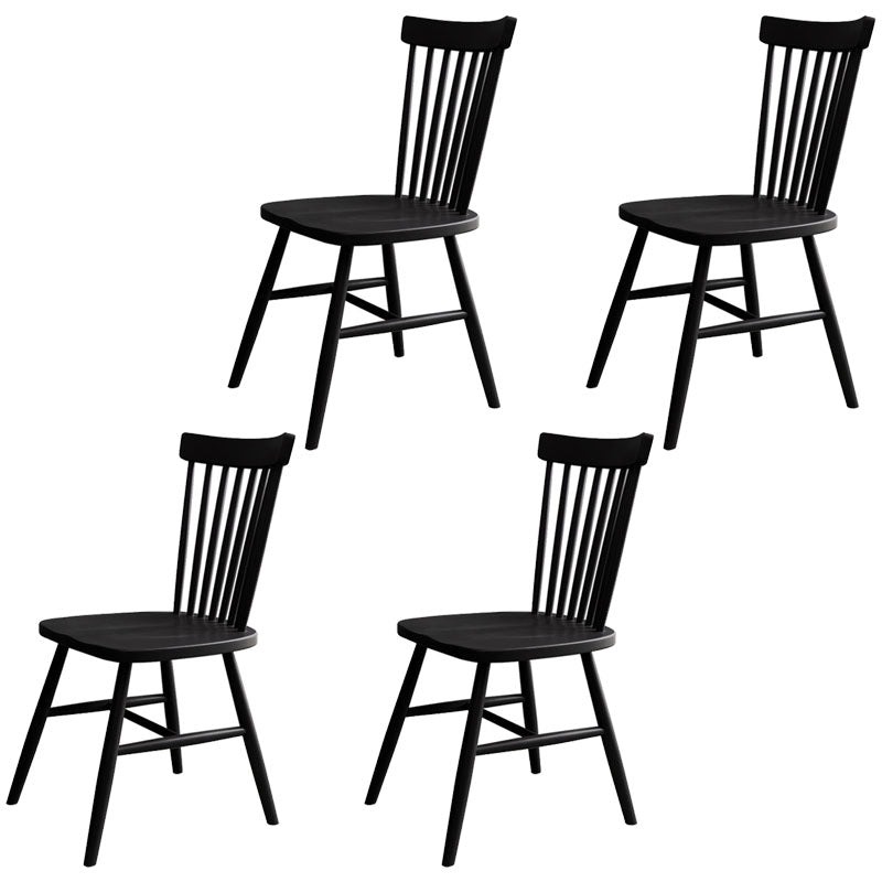 Scandinavian Wood Indoor-Outdoor Room Chair Windsor Back Side Chair Black Set of 4 Clearhalo ' kitchen&dining_furn' 'Dining Chairs' 'Dining Tables & Seating' 'dining_chair' 'Furniture' 'furniture_dining_chair' 'Kitchen & Dining Furniture' 'kitchen' 4457952