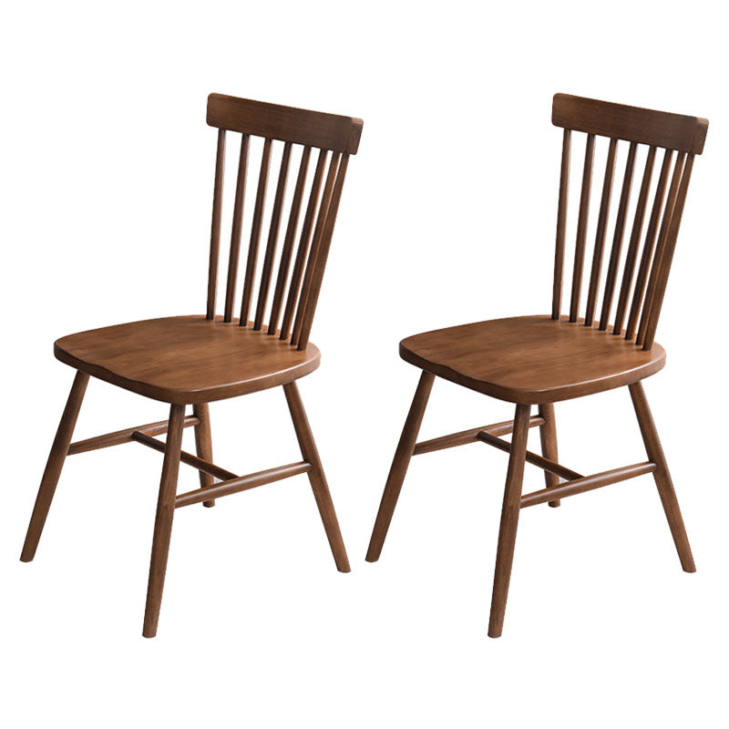Scandinavian Wood Indoor-Outdoor Room Chair Windsor Back Side Chair Walnut Set of 2 Clearhalo ' kitchen&dining_furn' 'Dining Chairs' 'Dining Tables & Seating' 'dining_chair' 'Furniture' 'furniture_dining_chair' 'Kitchen & Dining Furniture' 'kitchen' 4457955