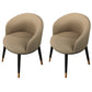 Contemporary Leather Home Arm Chair Solid Back Matte Finish Dining Chair Khaki 2 Piece Set Clearhalo ' kitchen&dining_furn' 'Dining Chairs' 'Dining Tables & Seating' 'dining_chair' 'furn' 'furn_dining_chair' 'Furniture' 'furniture_dining_chair' 'Kitchen & Dining Furniture' 'kitchen' 4457964