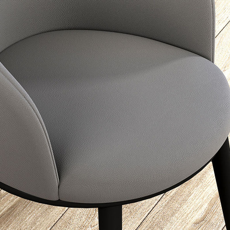 Contemporary Leather Home Arm Chair Solid Back Matte Finish Dining Chair Clearhalo ' kitchen&dining_furn' 'Dining Chairs' 'Dining Tables & Seating' 'dining_chair' 'furn' 'furn_dining_chair' 'Furniture' 'furniture_dining_chair' 'Kitchen & Dining Furniture' 'kitchen' 4457967