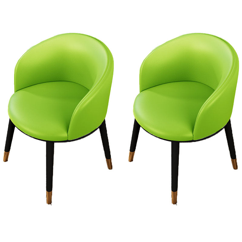 Contemporary Leather Home Arm Chair Solid Back Matte Finish Dining Chair Green 2 Piece Set Clearhalo ' kitchen&dining_furn' 'Dining Chairs' 'Dining Tables & Seating' 'dining_chair' 'furn' 'furn_dining_chair' 'Furniture' 'furniture_dining_chair' 'Kitchen & Dining Furniture' 'kitchen' 4457968