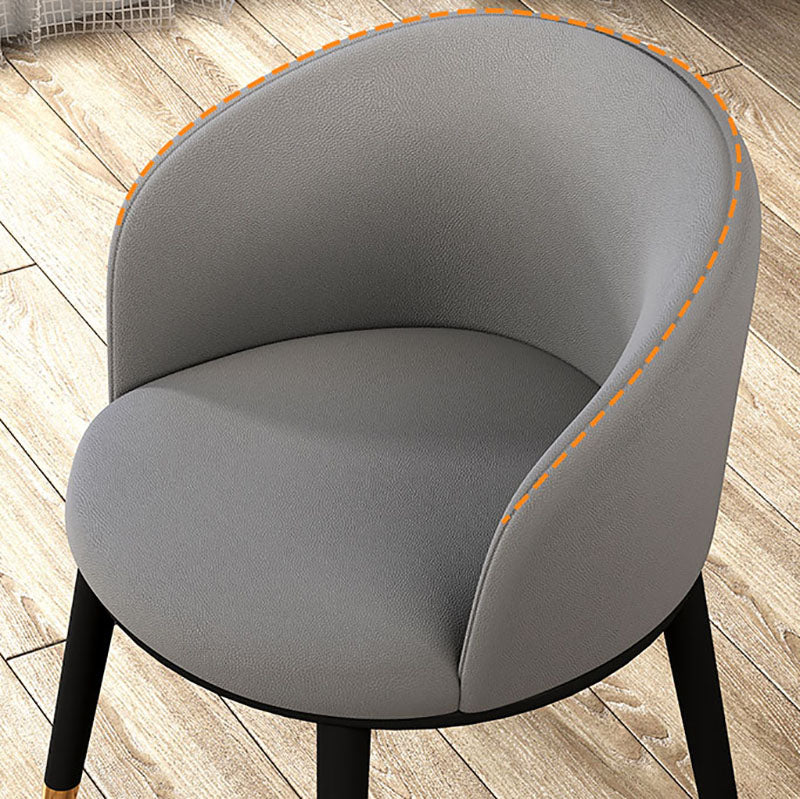 Contemporary Leather Home Arm Chair Solid Back Matte Finish Dining Chair Clearhalo ' kitchen&dining_furn' 'Dining Chairs' 'Dining Tables & Seating' 'dining_chair' 'furn' 'furn_dining_chair' 'Furniture' 'furniture_dining_chair' 'Kitchen & Dining Furniture' 'kitchen' 4457970