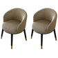 Contemporary Leather Home Arm Chair Solid Back Matte Finish Dining Chair Light Khaki 2 Piece Set Clearhalo ' kitchen&dining_furn' 'Dining Chairs' 'Dining Tables & Seating' 'dining_chair' 'furn' 'furn_dining_chair' 'Furniture' 'furniture_dining_chair' 'Kitchen & Dining Furniture' 'kitchen' 4457976