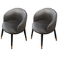 Contemporary Leather Home Arm Chair Solid Back Matte Finish Dining Chair Dark Gray 2 Piece Set Clearhalo ' kitchen&dining_furn' 'Dining Chairs' 'Dining Tables & Seating' 'dining_chair' 'furn' 'furn_dining_chair' 'Furniture' 'furniture_dining_chair' 'Kitchen & Dining Furniture' 'kitchen' 4457977