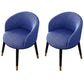 Contemporary Leather Home Arm Chair Solid Back Matte Finish Dining Chair Dark Blue 2 Piece Set Clearhalo ' kitchen&dining_furn' 'Dining Chairs' 'Dining Tables & Seating' 'dining_chair' 'furn' 'furn_dining_chair' 'Furniture' 'furniture_dining_chair' 'Kitchen & Dining Furniture' 'kitchen' 4457980