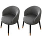 Contemporary Leather Home Arm Chair Solid Back Matte Finish Dining Chair Smoke Gray 2 Piece Set Clearhalo ' kitchen&dining_furn' 'Dining Chairs' 'Dining Tables & Seating' 'dining_chair' 'furn' 'furn_dining_chair' 'Furniture' 'furniture_dining_chair' 'Kitchen & Dining Furniture' 'kitchen' 4457982
