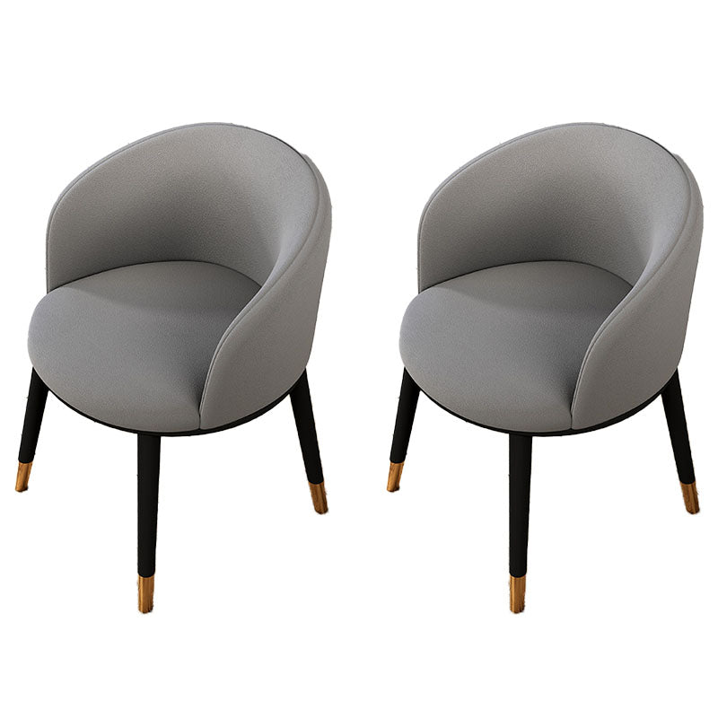 Contemporary Leather Home Arm Chair Solid Back Matte Finish Dining Chair Grey 2 Piece Set Clearhalo ' kitchen&dining_furn' 'Dining Chairs' 'Dining Tables & Seating' 'dining_chair' 'furn' 'furn_dining_chair' 'Furniture' 'furniture_dining_chair' 'Kitchen & Dining Furniture' 'kitchen' 4457983