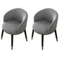 Contemporary Leather Home Arm Chair Solid Back Matte Finish Dining Chair Light Gray 2 Piece Set Clearhalo ' kitchen&dining_furn' 'Dining Chairs' 'Dining Tables & Seating' 'dining_chair' 'furn' 'furn_dining_chair' 'Furniture' 'furniture_dining_chair' 'Kitchen & Dining Furniture' 'kitchen' 4457985