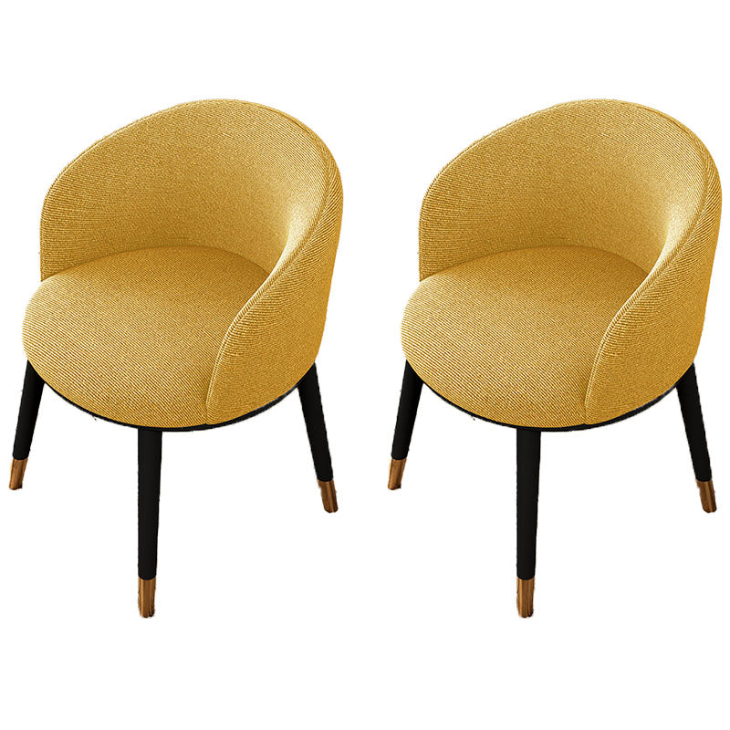 Contemporary Leather Home Arm Chair Solid Back Matte Finish Dining Chair Lemon Yellow 2 Piece Set Clearhalo ' kitchen&dining_furn' 'Dining Chairs' 'Dining Tables & Seating' 'dining_chair' 'furn' 'furn_dining_chair' 'Furniture' 'furniture_dining_chair' 'Kitchen & Dining Furniture' 'kitchen' 4457986