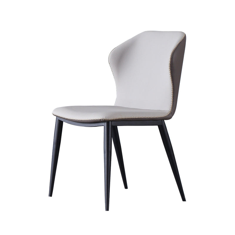 Contemporary Design Wingback Armless Side Chairs Leather Dining Side Chair Clearhalo ' kitchen&dining_furn' 'Dining Chairs' 'Dining Tables & Seating' 'dining_chair' 'furn' 'furn_dining_chair' 'Furniture' 'furniture_dining_chair' 'Kitchen & Dining Furniture' 'kitchen' 4458033