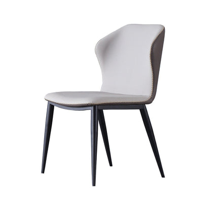 Contemporary Design Wingback Armless Side Chairs Leather Dining Side Chair Beige 1 Piece Clearhalo ' kitchen&dining_furn' 'Dining Chairs' 'Dining Tables & Seating' 'dining_chair' 'furn' 'furn_dining_chair' 'Furniture' 'furniture_dining_chair' 'Kitchen & Dining Furniture' 'kitchen' 4458036