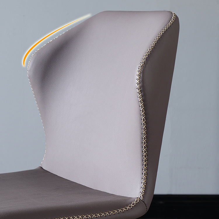 Contemporary Design Wingback Armless Side Chairs Leather Dining Side Chair Clearhalo ' kitchen&dining_furn' 'Dining Chairs' 'Dining Tables & Seating' 'dining_chair' 'furn' 'furn_dining_chair' 'Furniture' 'furniture_dining_chair' 'Kitchen & Dining Furniture' 'kitchen' 4458037