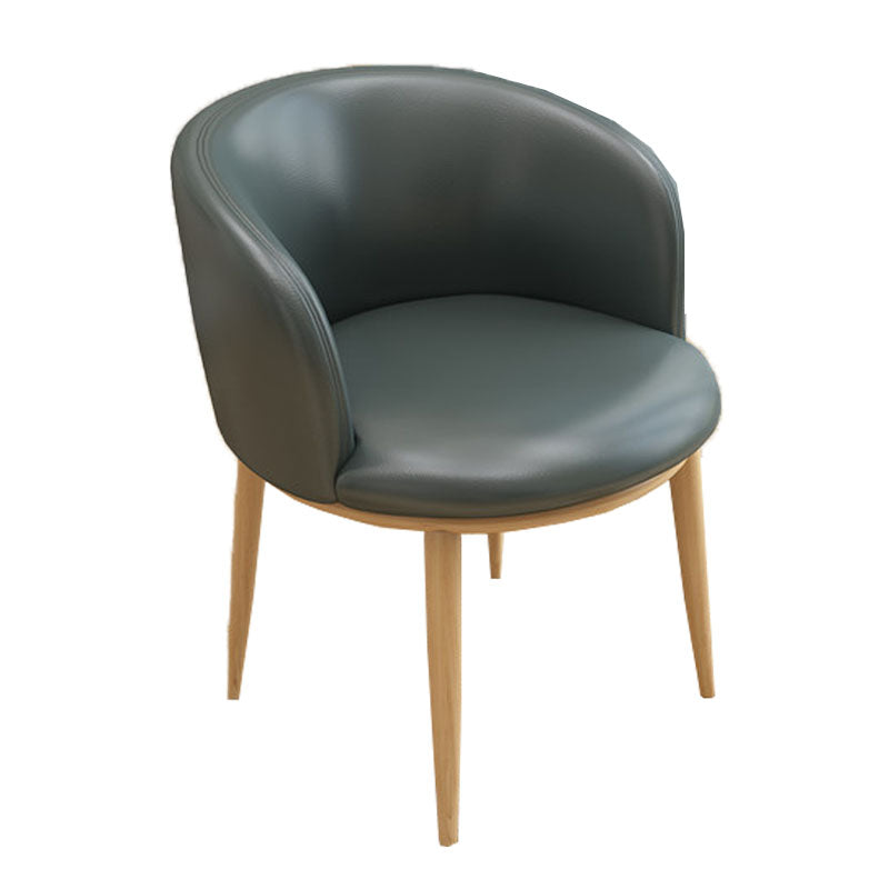 Contemporary Home Leather Arm Chair Solid Back Matte Finish Dining Chair Dark Gray 1 Piece Clearhalo ' kitchen&dining_furn' 'Dining Chairs' 'Dining Tables & Seating' 'dining_chair' 'furn' 'furn_dining_chair' 'Furniture' 'furniture_dining_chair' 'Kitchen & Dining Furniture' 'kitchen' 4458044