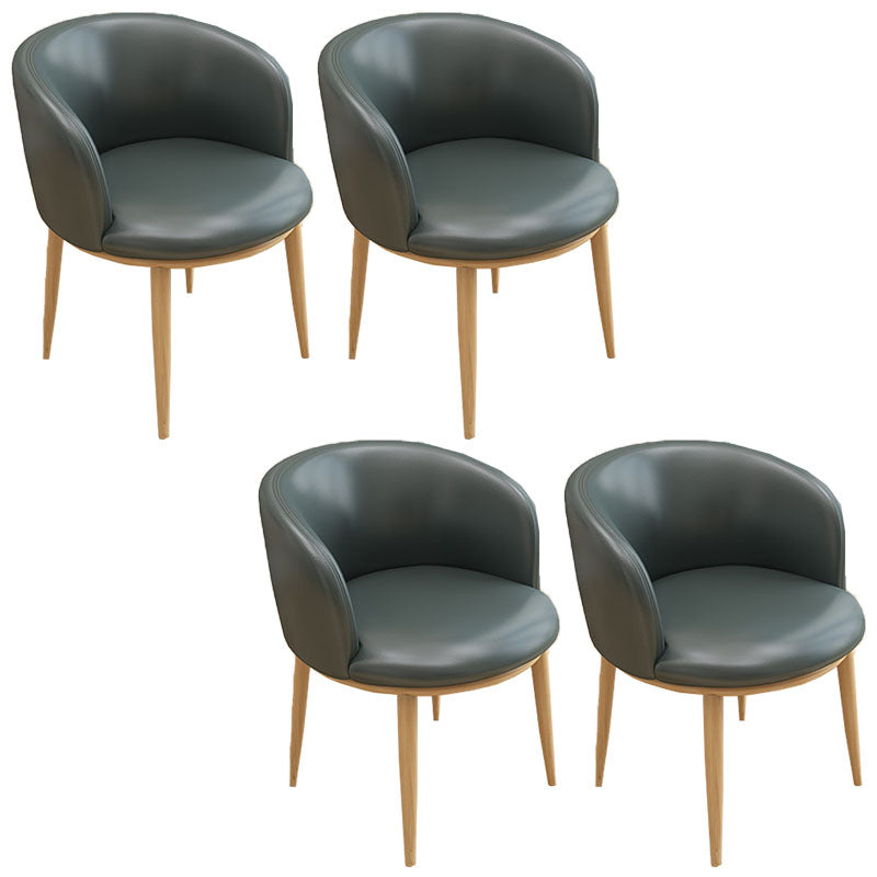 Contemporary Home Leather Arm Chair Solid Back Matte Finish Dining Chair Dark Gray 4 Piece Set Clearhalo ' kitchen&dining_furn' 'Dining Chairs' 'Dining Tables & Seating' 'dining_chair' 'furn' 'furn_dining_chair' 'Furniture' 'furniture_dining_chair' 'Kitchen & Dining Furniture' 'kitchen' 4458047