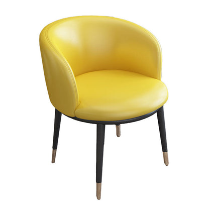Contemporary Home Leather Arm Chair Solid Back Matte Finish Dining Chair Yellow 1 Piece Clearhalo ' kitchen&dining_furn' 'Dining Chairs' 'Dining Tables & Seating' 'dining_chair' 'furn' 'furn_dining_chair' 'Furniture' 'furniture_dining_chair' 'Kitchen & Dining Furniture' 'kitchen' 4458049