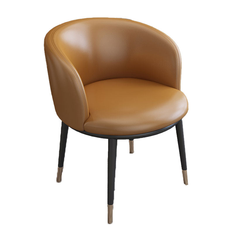 Contemporary Home Leather Arm Chair Solid Back Matte Finish Dining Chair Brown 1 Piece Clearhalo ' kitchen&dining_furn' 'Dining Chairs' 'Dining Tables & Seating' 'dining_chair' 'furn' 'furn_dining_chair' 'Furniture' 'furniture_dining_chair' 'Kitchen & Dining Furniture' 'kitchen' 4458056